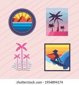 Surf patches flat symbol set