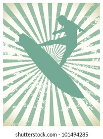 surf poster with rider jumping