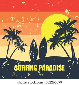 Surf poster, souvenir for beach store.
