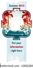 surf poster with summer scene