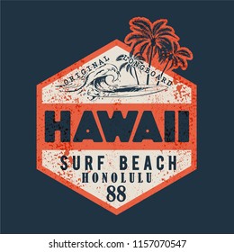 surf print and vector illustration