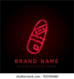Surf red chromium metallic logo