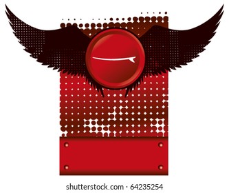 surf red shield with wings and halftone