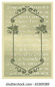 surf retro vertical poster with tribal and palms
