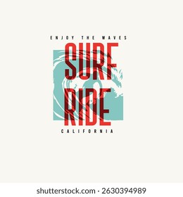 Surf Ride califórnia surfista vetor design gráfico