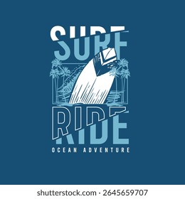 Surf Ride summer beach vector graphic