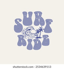 Surf Ride onda oceano verão gráfico design