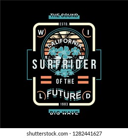 surf rider graphic design beach concept for t shirt print