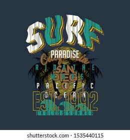 surf rider graphic design vector t shirt