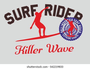 Surf Rider graphic design vector art