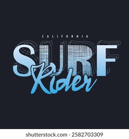 Surf rider Illustration typography for t shirt, poster, logo, sticker, or apparel merchandise