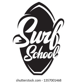 Surf rider lettering poster. Surfing related t-shirt design. Vector vintage illustration.