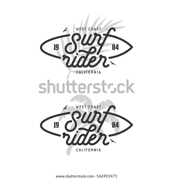 Surf Rider Lettering Poster Surfing Related Stock Vector (Royalty Free ...