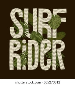 surf rider tropical leaves tribal print