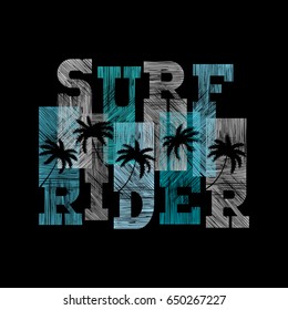 Surfreiter-Typografie-Plakate. Konzept im Vintage-Stil für die Druckproduktion. T-Shirt mode Design. Vorlage für Postkarte, Banner, Flyer.