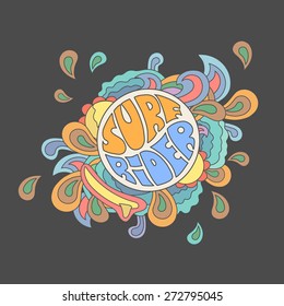 Surf rider   typography,  t-shirt graphics, vector illustration