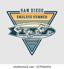 Surf San Diego beach design vector illustration for t shirt