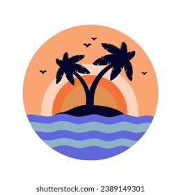 Diseño de la playa de arena y surf