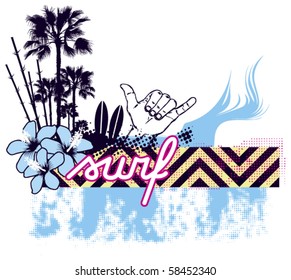surf scene composition background