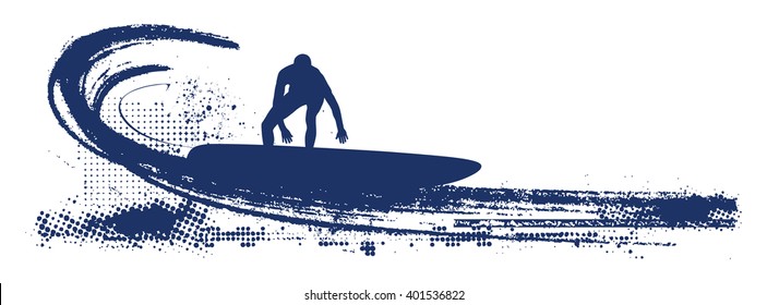 surf scene with surfer doing wave sliding