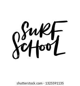 SURF SCHOOL. VECTOR HAND LETTERING