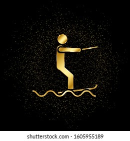 Surf sea gold, icon. Vector illustration of golden particle