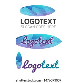 Surf sea ocean waves beach sea logo identity symbol set collection