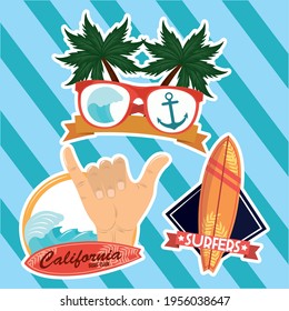 surf shaka hand surfboard sunglasses