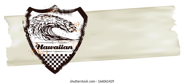 surf shield with big pipeline wave