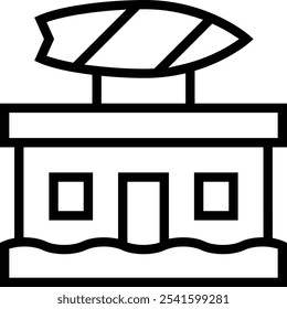 surf shop icon. Thin linear style design isolated on white background