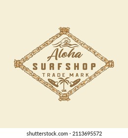 surf shop vintage illustration design a