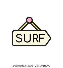 Ilustración vectorial del icono de símbolo de Surf