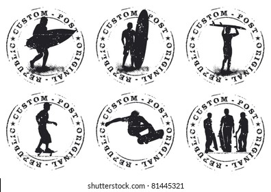 surf and skate grunge stamp