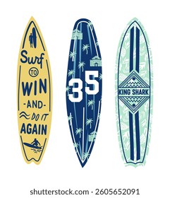 surf skateboard  vector art illustration 