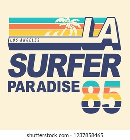 Surf sport California typography, tee shirt graphics, vectors