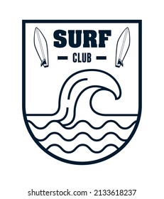 surf sport shield with wave