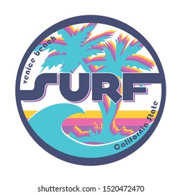 Surf sport typography, tee shirt graphics, vectors