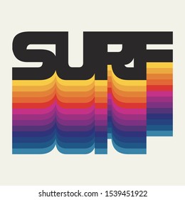Surf sport typography, tee shirt graphics, vectors