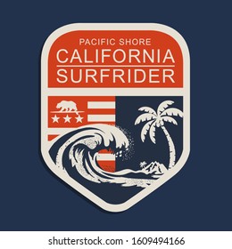 Surf sport typography, tee shirt graphics, vectors