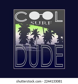 Surf sport typography, t-shirt graphics, vectors