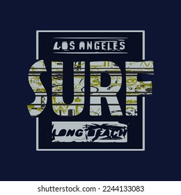 Surf sport typography, t-shirt graphics, vectors