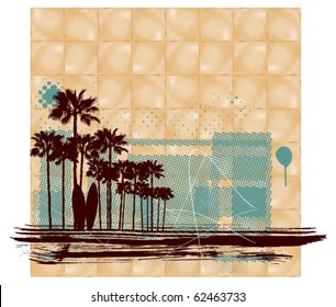 surf square scene with paper background