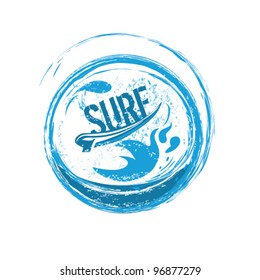 surf stamp grunge seal