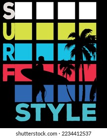 surf style is wonderful t-shirt desing