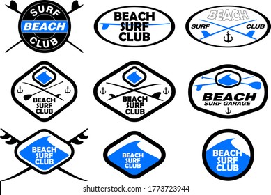 Surf Summer Icons Vector Labels Kollektion