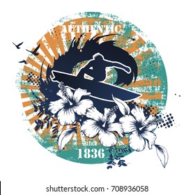 surf summer scene with surfer
