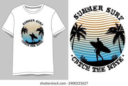Surf Summer time Vector T shirt design