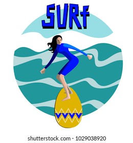 Surf. Surfer and big wave. surf graphic. T-shirt design. Typography surfing