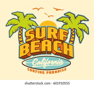 Surf. Surfer and big wave. surf graphic. T-shirt design. Typography surfing