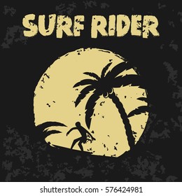 Surf, surfing, water sport poster illustration template